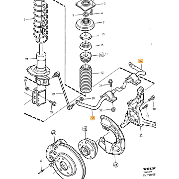 PU Bus Kit Stabilisator 20mm Volvo 850 - S70 - V70 - C70 - XC70