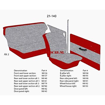 Rivestimento Volvo PV544 B stile grigio sinistro 1958 21-140 pezzo Volvo nr 98194