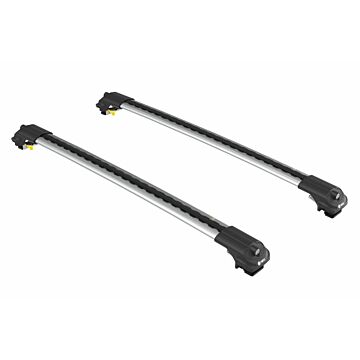 Dakdragers zilver voor aan roofrail/dakrail  Volvo V70 1997-2016  max 75kg dakrail  wing vorm  voor weinig windgeruis