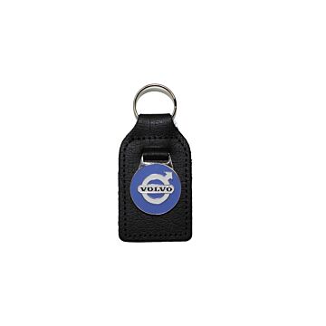 Sleutelhanger Volvo blauw zwart leer
