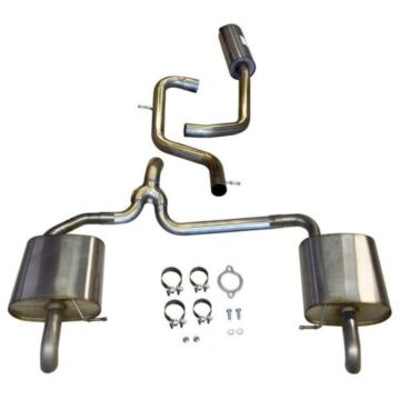 RVS uitlaat V70III 2.5T 2.5 fT vanaf kat. en back. Excl. rubbersh.