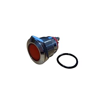 waarschuwing lamp dashboard rood klein chrome 12V universeel