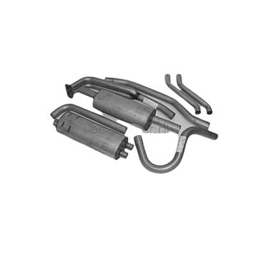 Uitlaatset P1800 RVS 1966-1969 carburateur met dubbele voorpijp chassinr 16.500+