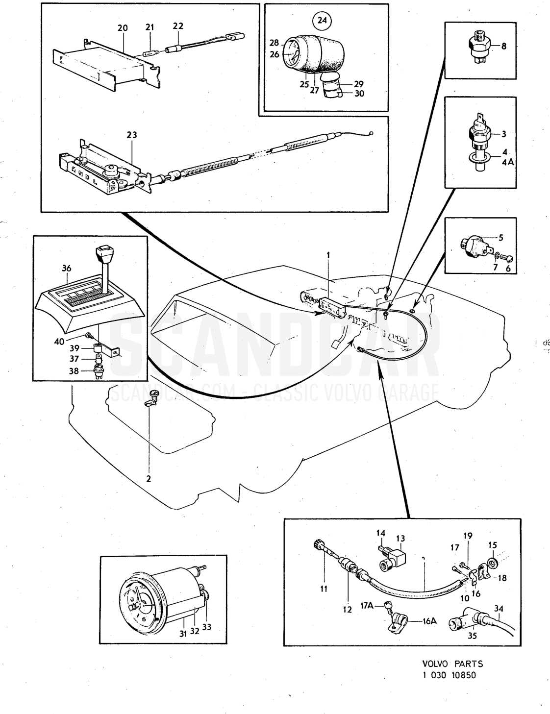 Illustration equipment Sats Kit - disegno esploso, Altri ricambi, Volvo serie 140 fino a 1972