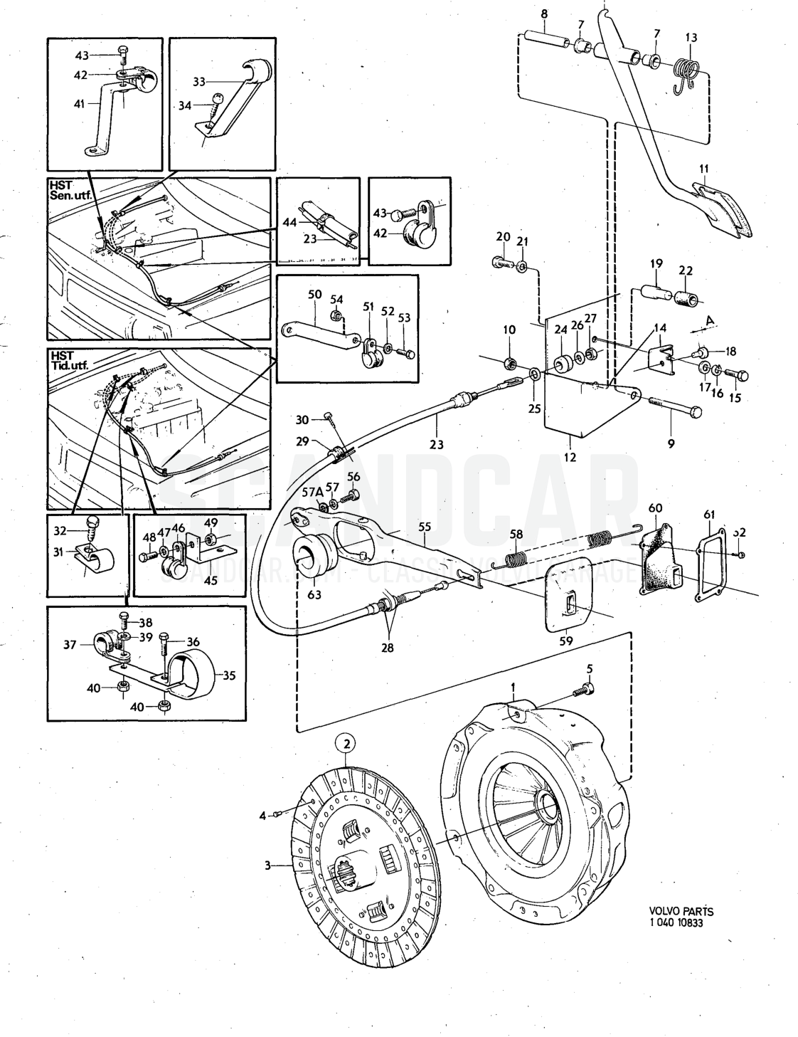 linkage Illustration Sats Kit - disegno esploso, Altri ricambi, Volvo serie 140 fino a 1972