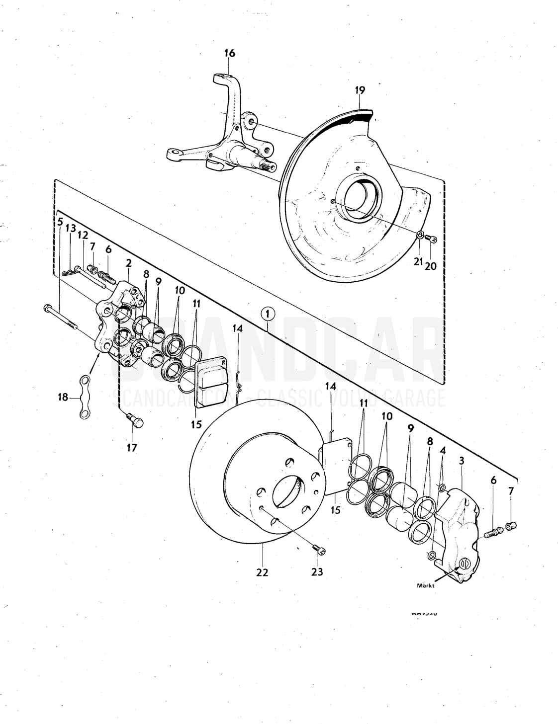 wheel brakes, Illustration Sats Kit - disegno esploso, Altri ricambi, Volvo serie 140 fino a 1972