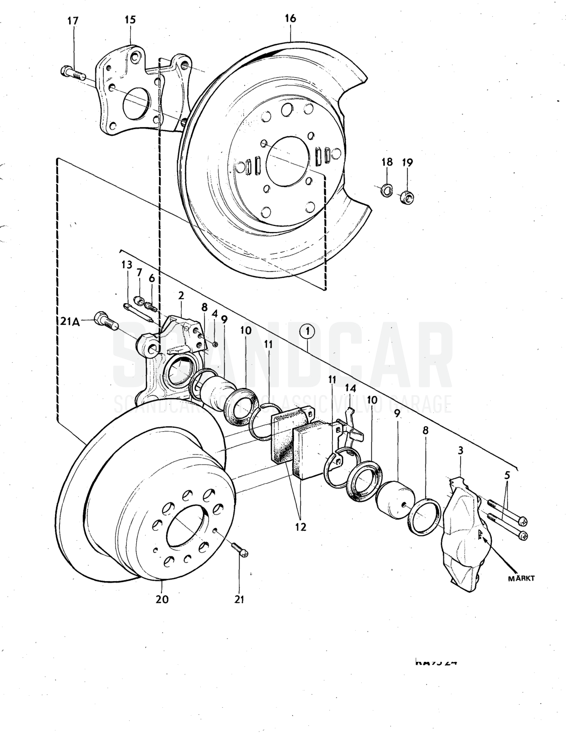 wheel brakes, Illustration Sats Kit - disegno esploso, Altri ricambi, Volvo serie 140 fino a 1972