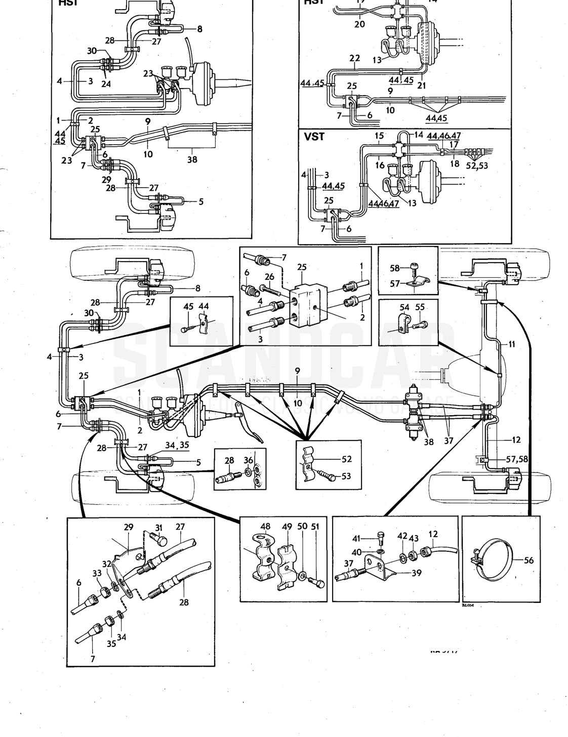 lines Illustration Sats Kit - disegno esploso, Altri ricambi, Volvo serie 140 fino a 1972