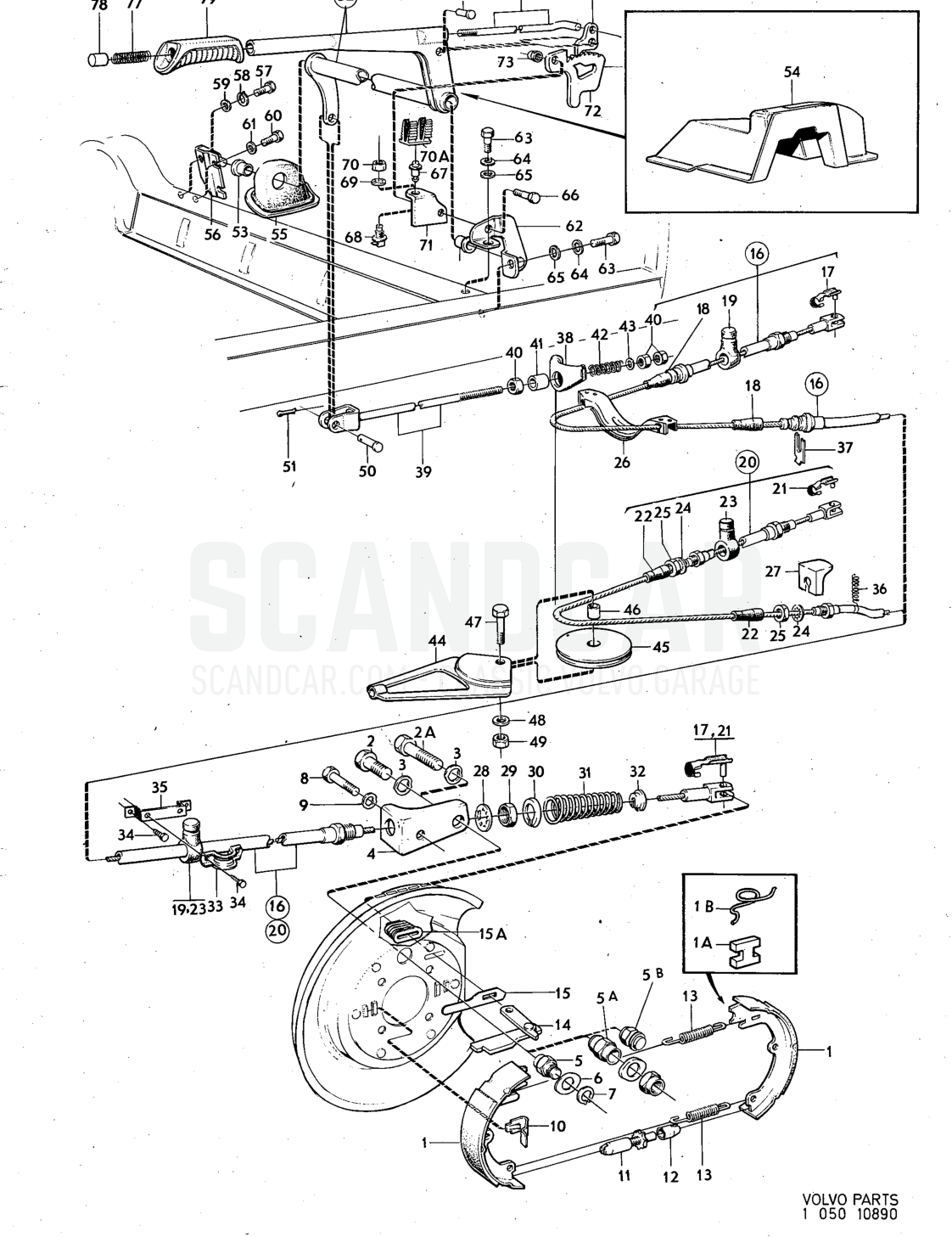 brake Illustration Sats Kit - disegno esploso, Altri ricambi, Volvo serie 140 fino a 1972