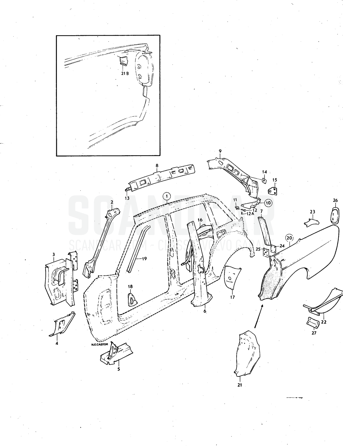 ustration Sats Kit - disegno esploso, Altri ricambi, Volvo serie 140 fino a 1972