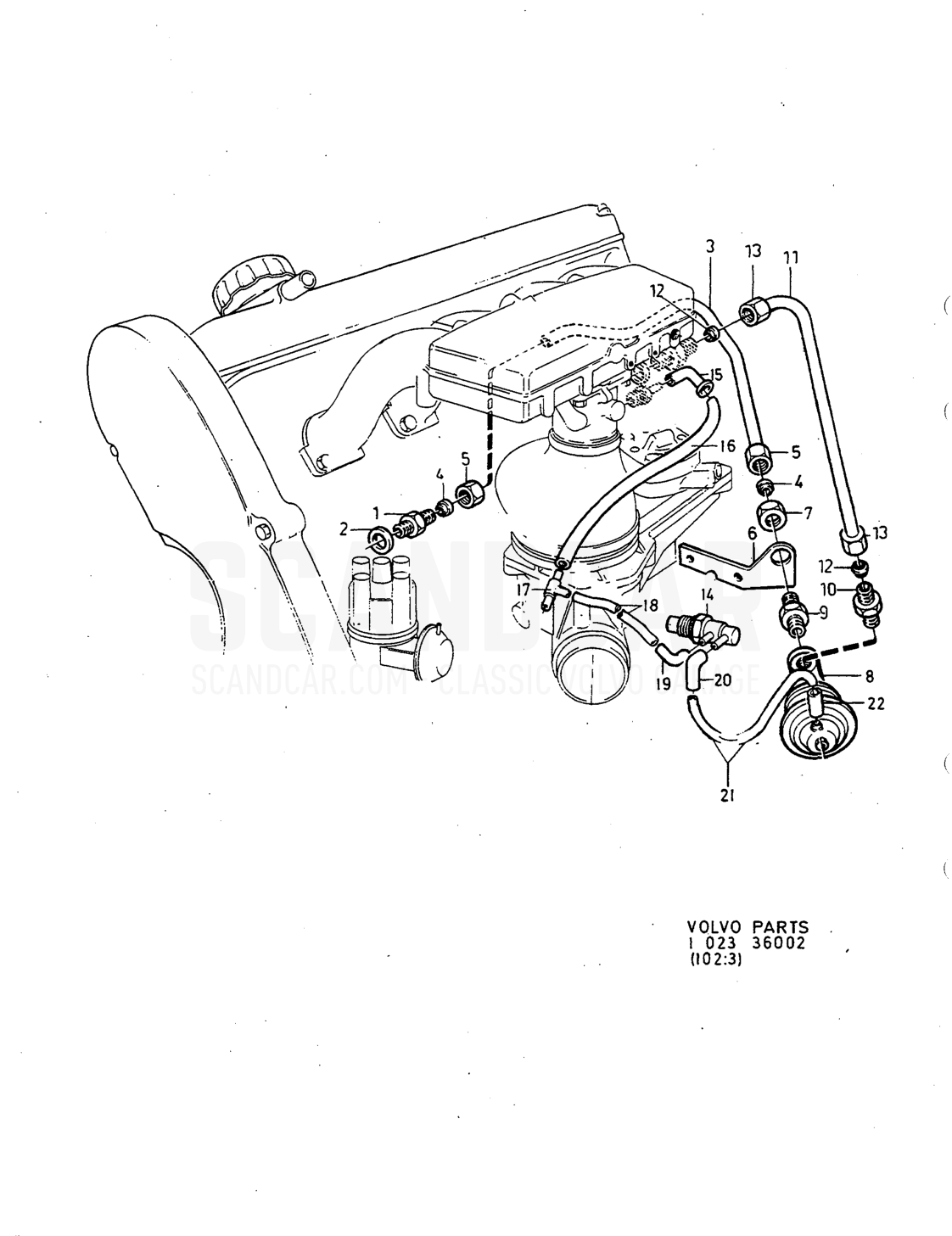 Motore, pagina 226 - disegno esploso, Volvo serie 240 dal 1988