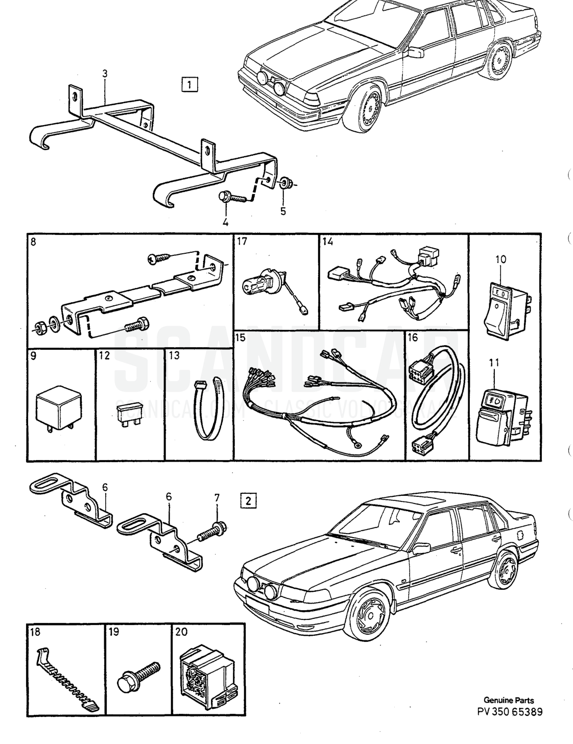 Sistema Elettrico, pagina 510 - disegno esploso, Volvo serie 940-960 dal 1994