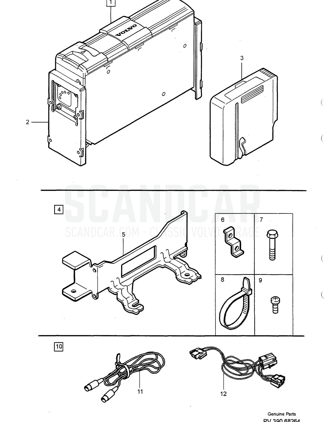 Sistema Elettrico, pagina 768 - disegno esploso, Volvo serie 940-960 dal 1994