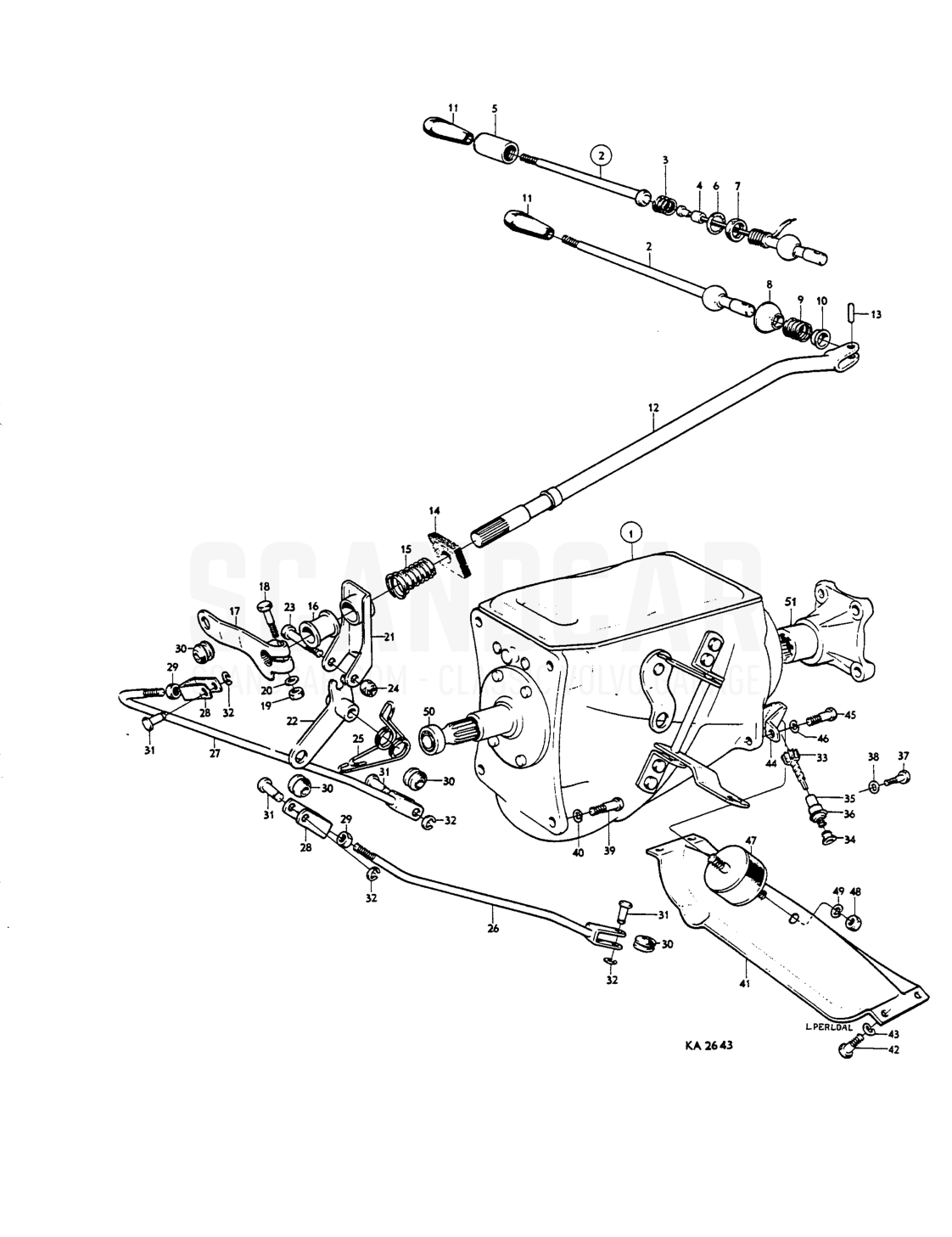 and Transmissions - disegno esploso, Trasmissione - Assale posteriore, Volvo Amazon B16