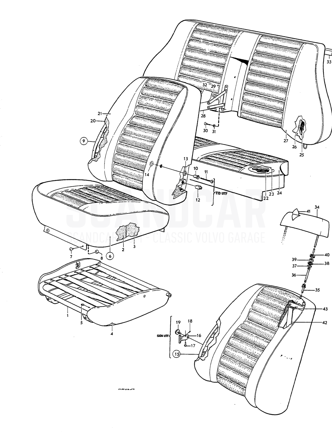 rear seats, eombinations