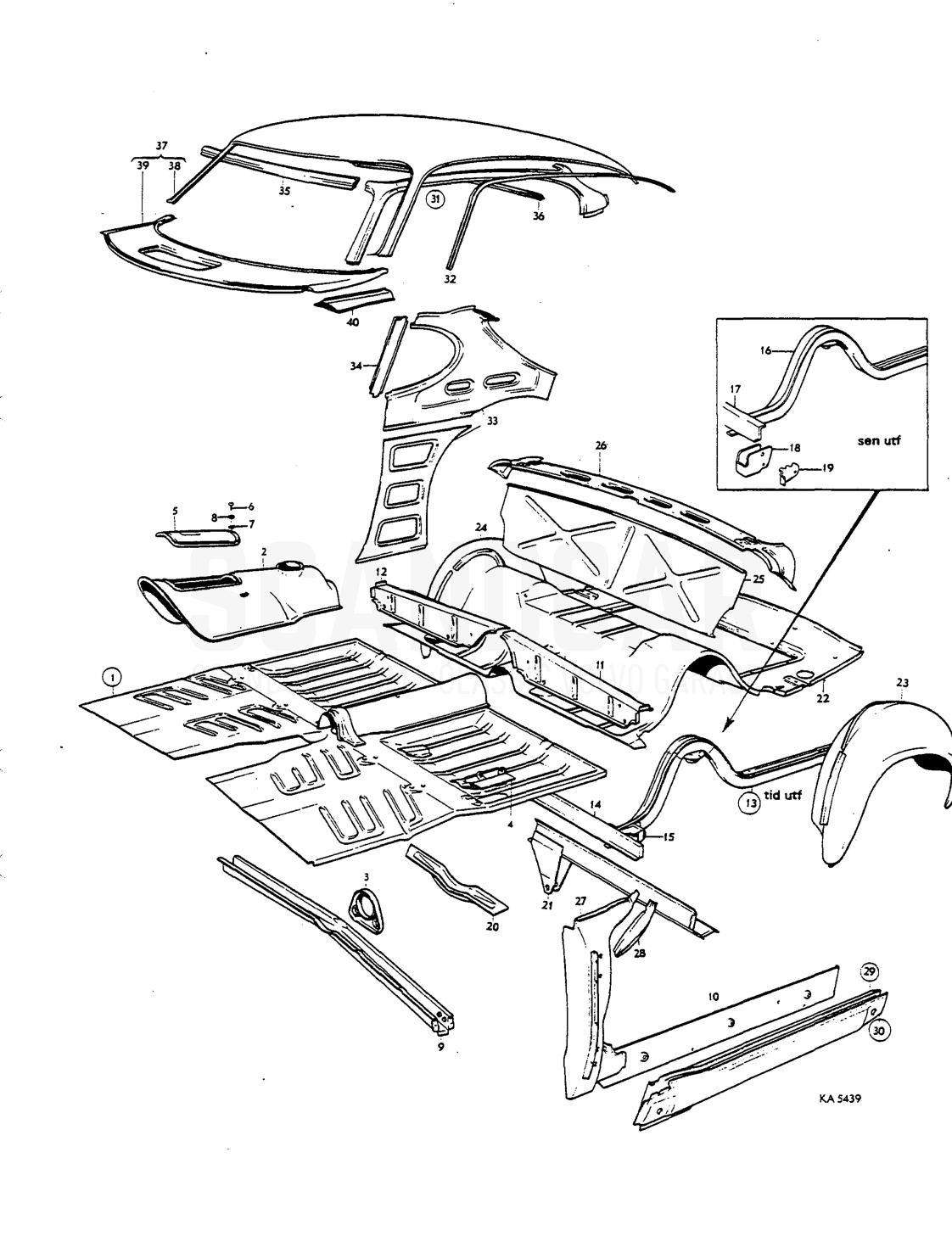 Floar section, body sides, roof
