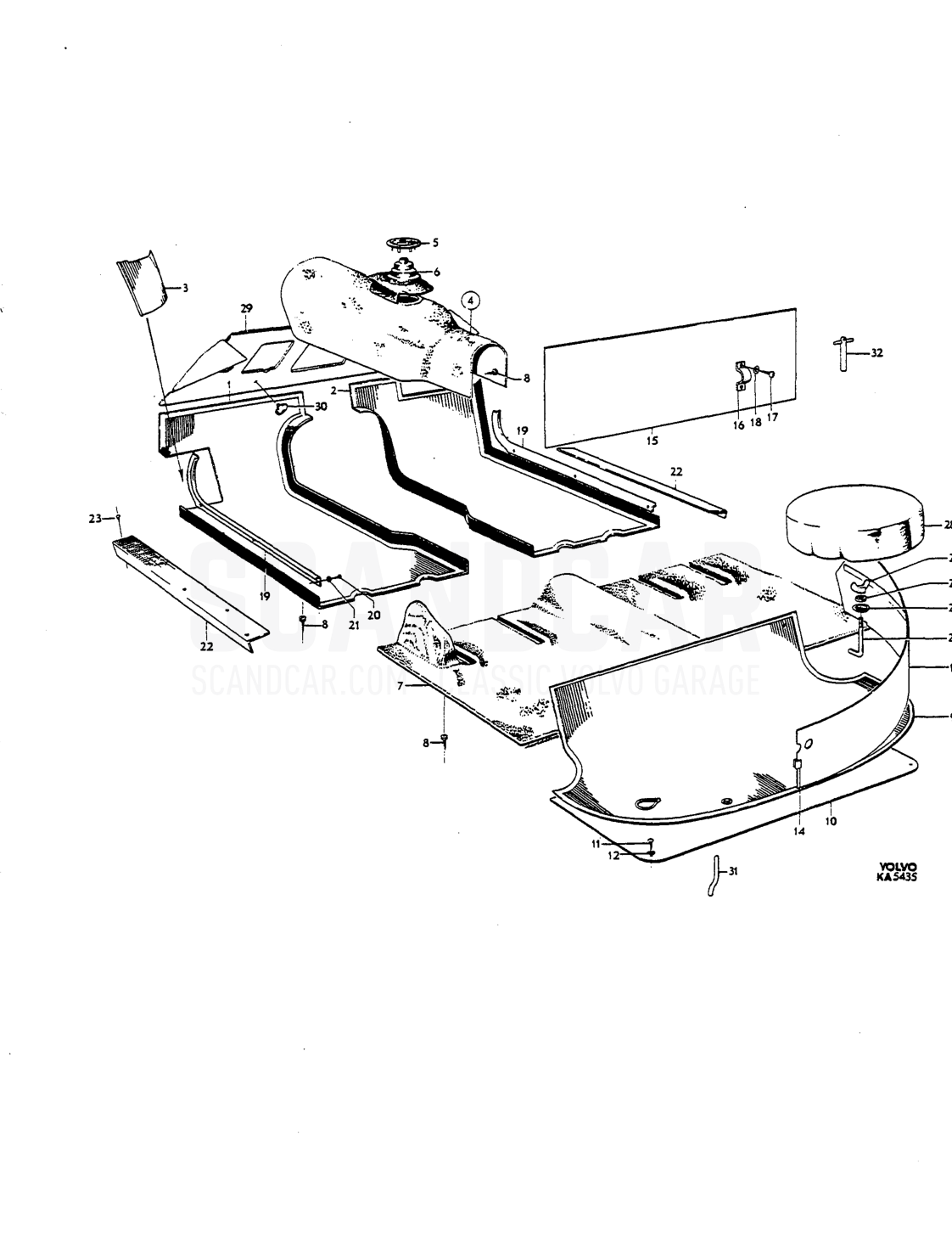 Mats, sill plotes spare wheel mountings