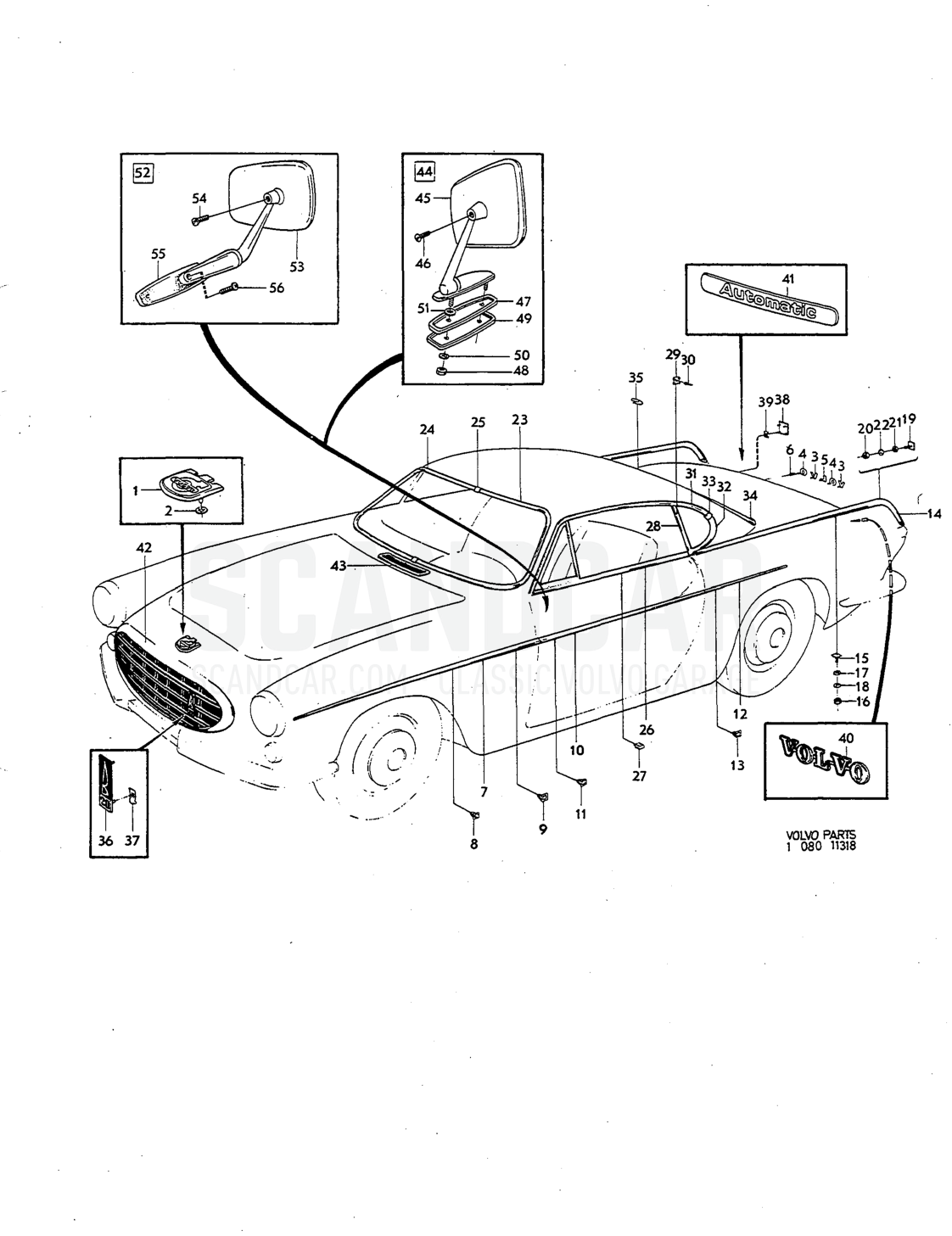 Externa embellishers Illustration rear view mirror, Sats Kit