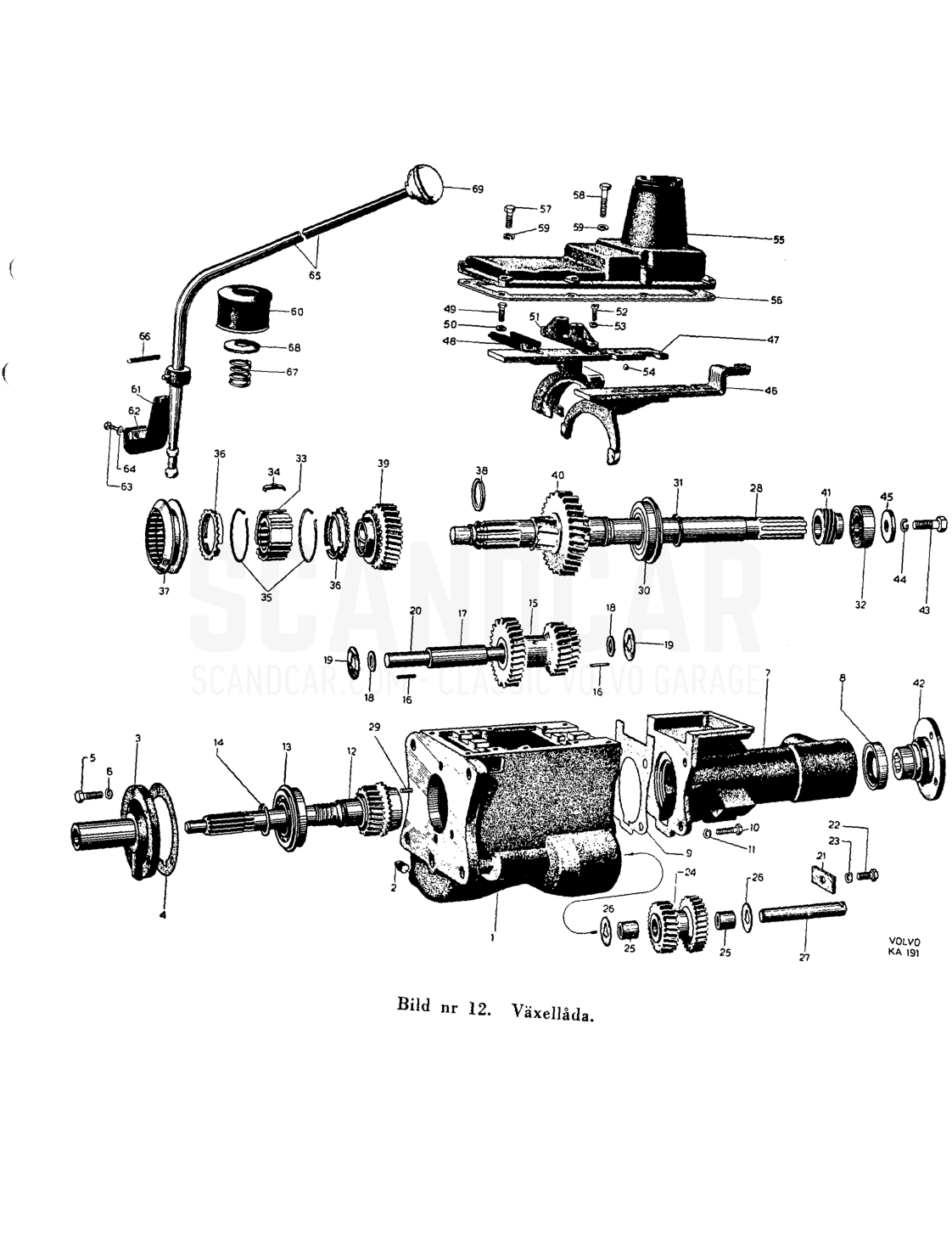 Växellåda - disegno esploso, Altri ricambi, Volvo PV444 B-K