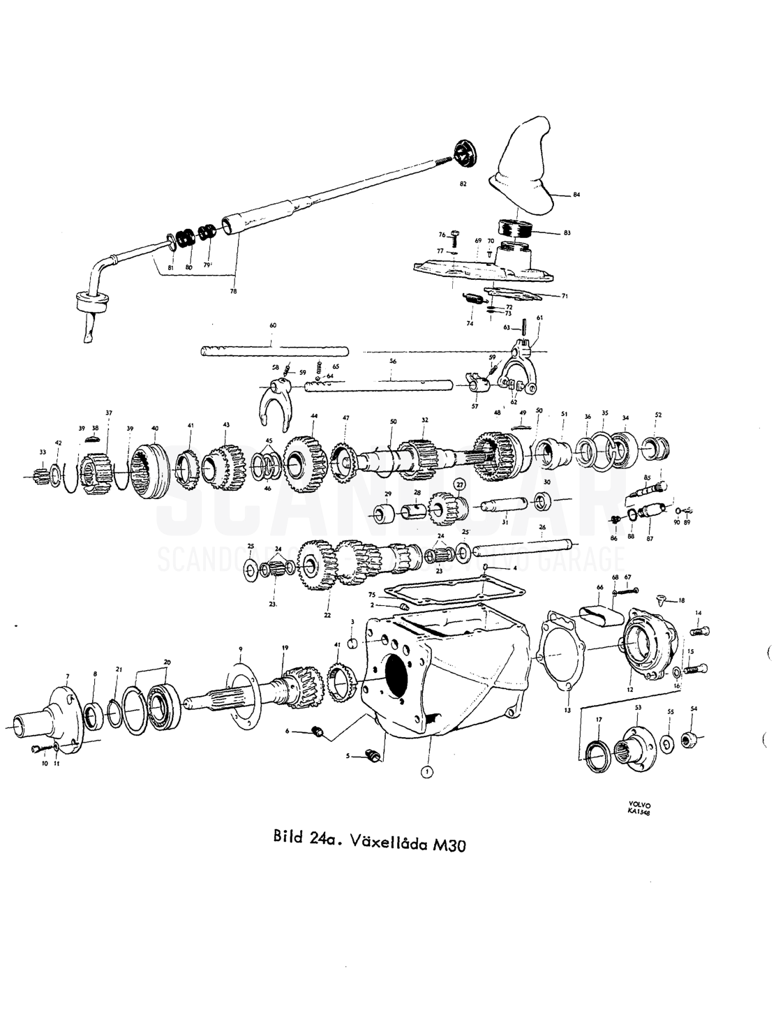 Växellåda - disegno esploso, Altri ricambi, Volvo PV544 / P210 B16