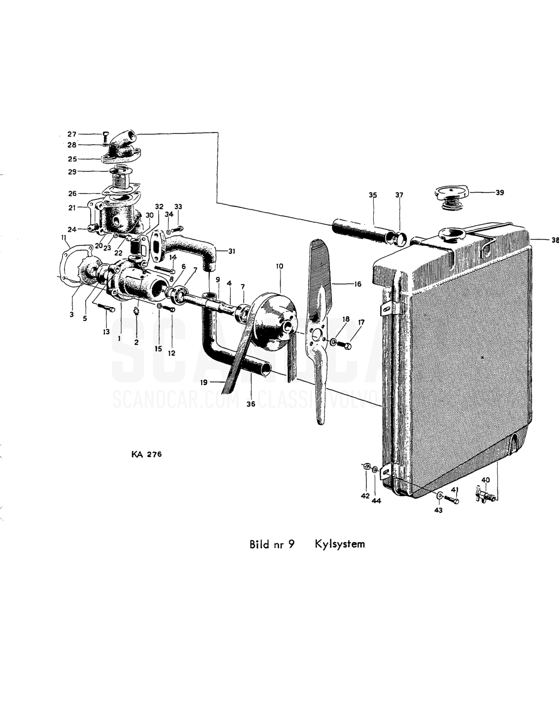 Smörjsystem - disegno esploso, Motore, Volvo PV544 / P210 B16