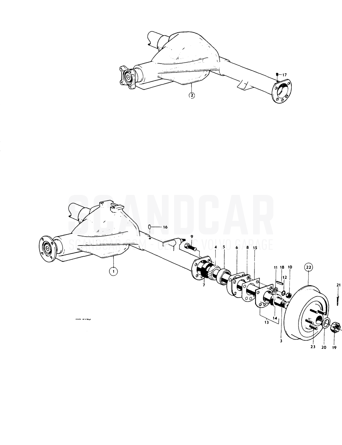 Reservdel skata log Rear axle Paris