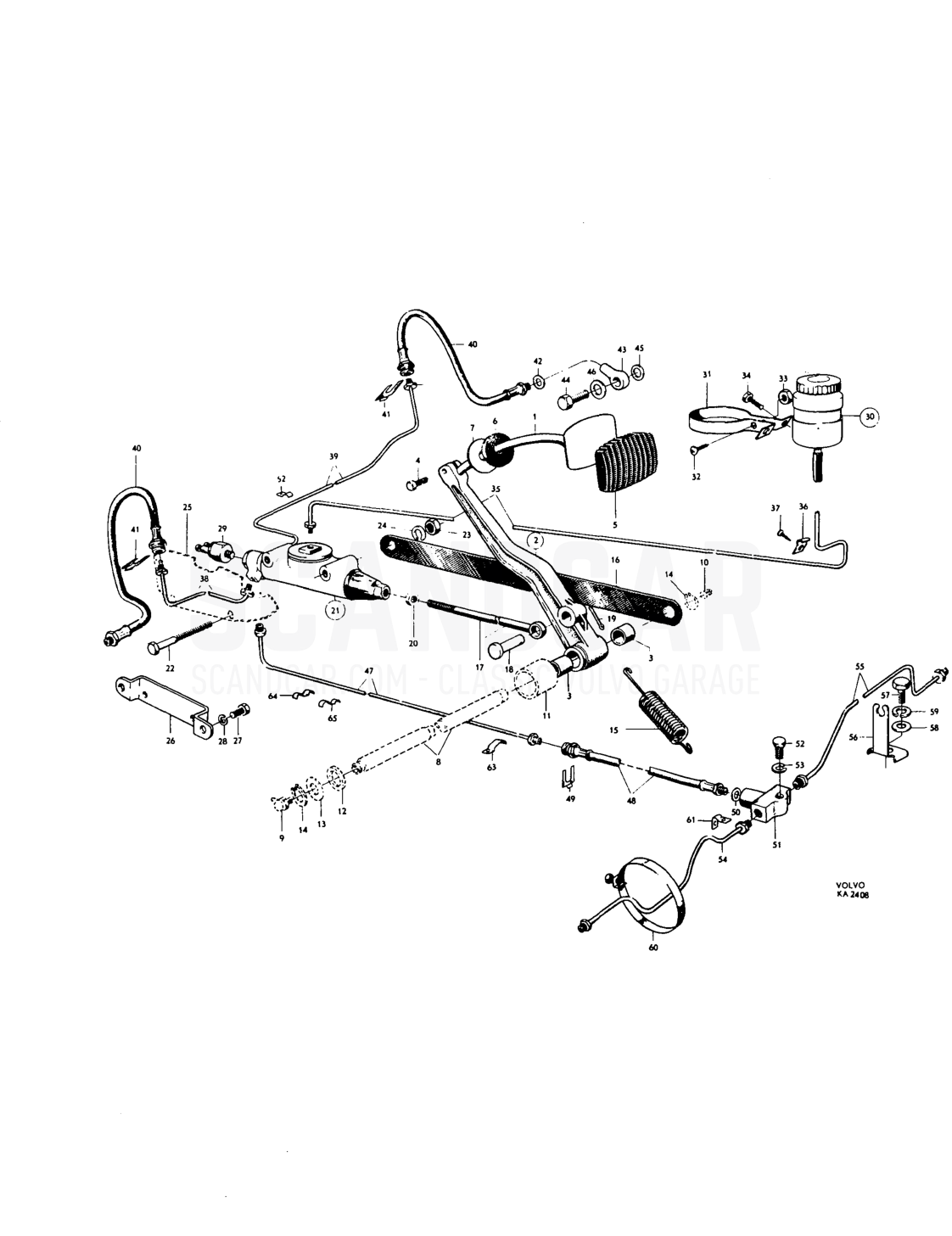 Foot brake contro nkage, hydraulic brake lines Paris ---lo.