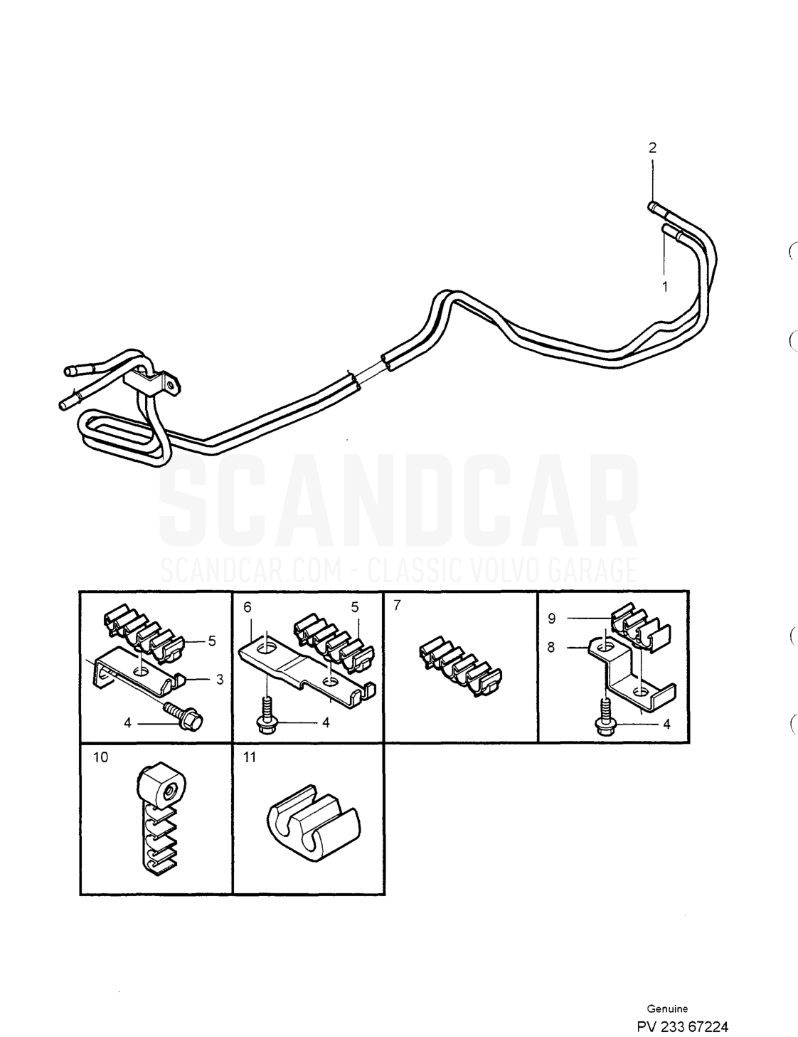 FUEL PIPES FROM TANK TO ENGINE - disegno esploso, Altri ricambi, Volvo serie S40/V40 dal 1996