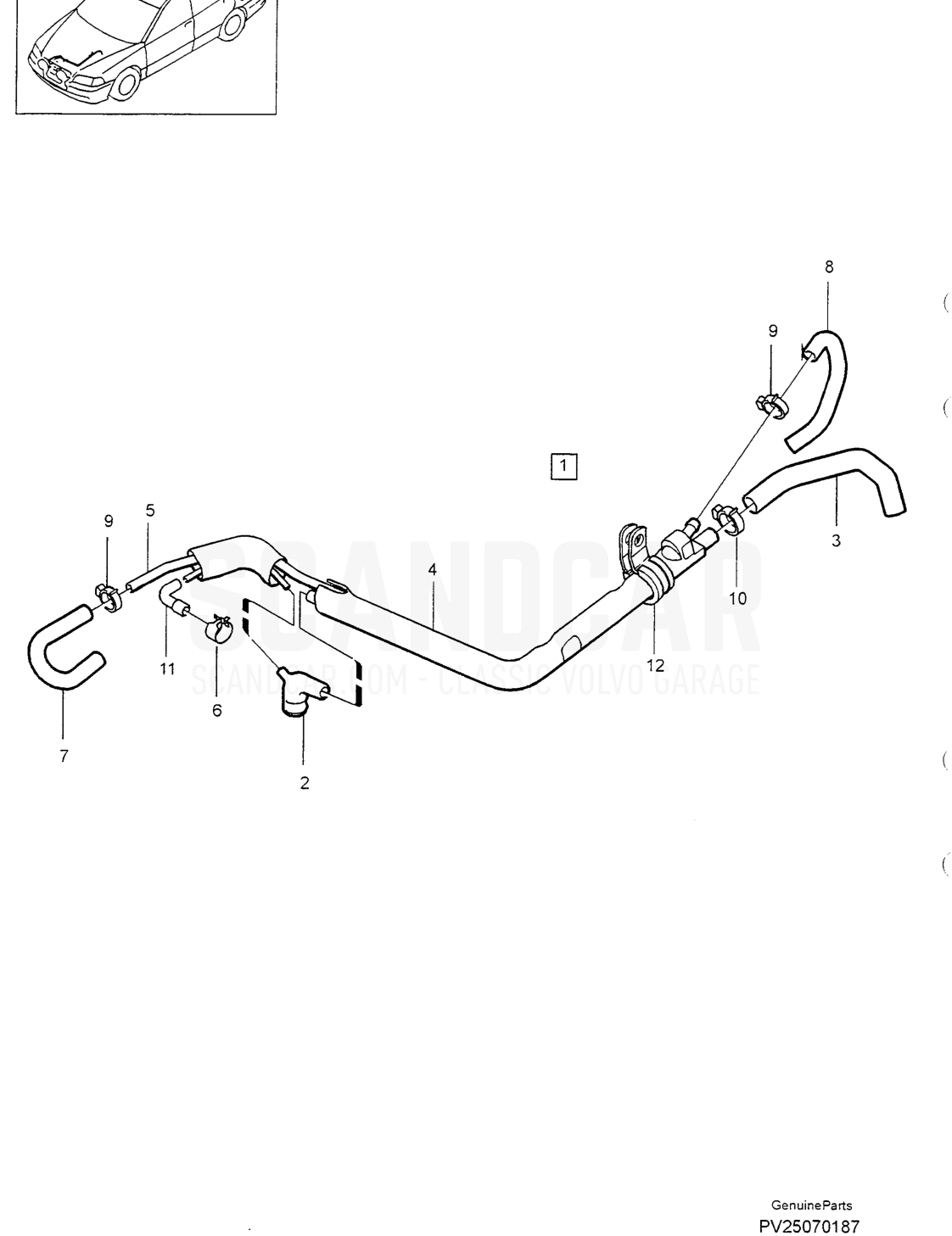 CRANKCASE VENTILATION - disegno esploso, Altri ricambi, Volvo serie S40/V40 dal 1996