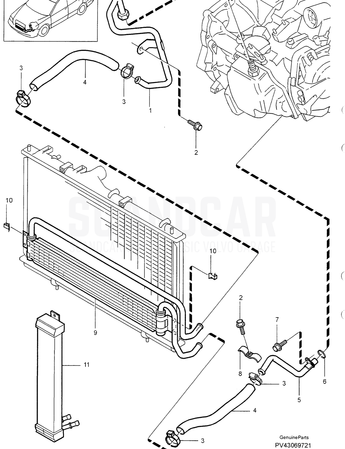 GEARSHIFT GEARBOX, AUTOMATIC - disegno esploso, Trasmissione - Assale posteriore, Volvo serie S40/V40 dal 1996