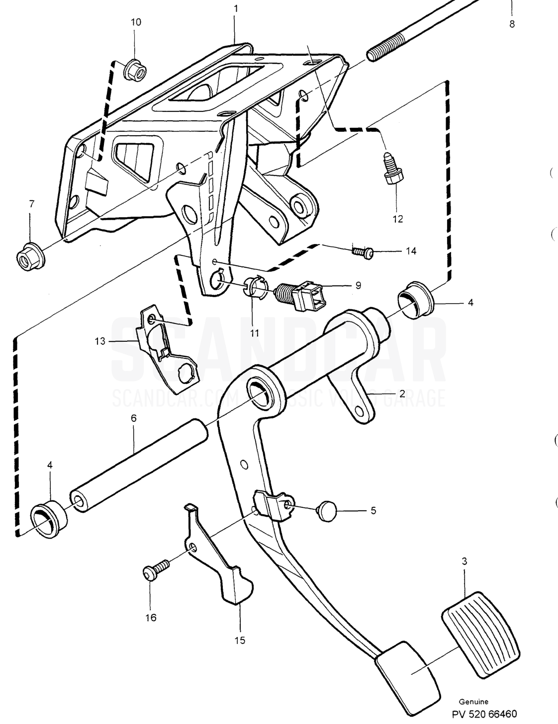 MASTER CYLINDER. SERVOCYLINDER - disegno esploso, Freni, Volvo serie S40/V40 dal 1996