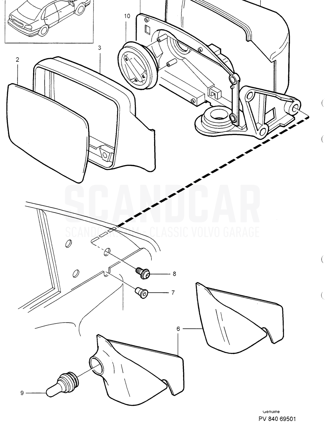 SEALING STRIPS - disegno esploso, Carrozzeria, Volvo serie S40/V40 dal 1996